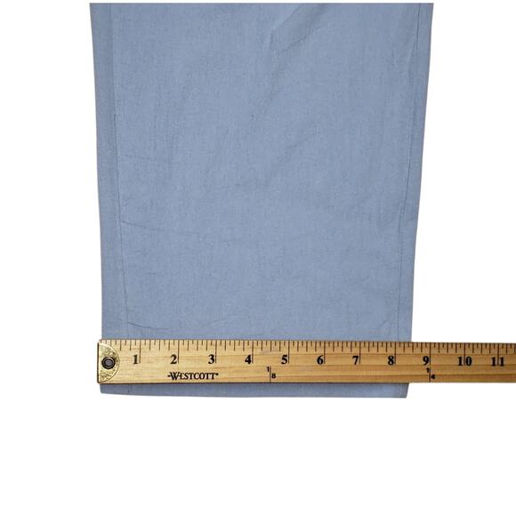 Soft Blue Linen Blend Pants Sz L Relaxed Straight Leg Breezy Cootagecore - Picture 11 of 14